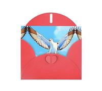 YYHWHJDE Red Greeting Card Seagulls in flight Pattern for Christmas, Children's Birthday, Valentine's Day, and Party Invitation
