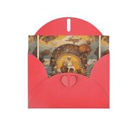 YYHWHJDE Red Greeting Card Ship Gang Leader Pattern Perfect for Valentine's Day, Wedding Anniversary & Party Invitations