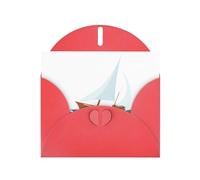 YYHWHJDE Red Greeting Card Ship In The Wind And Waves Picture for Festive Birthday Party Invitation