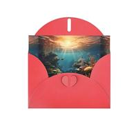 YYHWHJDE Red Greeting Card Small Fish Paradise Pattern Perfect for Valentine's Day, Wedding Anniversary & Party Invitations