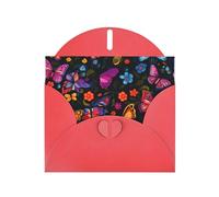 YYHWHJDE Red Greeting Card sugar skulls butterfly Pattern Perfect for Valentine's Day, Wedding Anniversary & Party Invitations