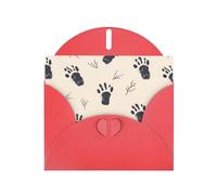 YYHWHJDE Red Greeting Card The Beauty Of Small Footprints Pattern Perfect for Valentine's Day, Wedding Anniversary & Party Invitations