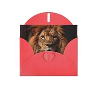 YYHWHJDE Red Greeting Card The Lion's Gaze Prints for Christmas, Children's Birthday, Valentine's Day, and Party Invitation