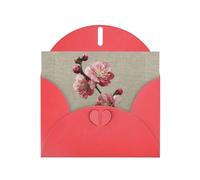 YYHWHJDE Red Greeting Card The Proud Plum Blossom Pattern Perfect for Valentine's Day, Wedding Anniversary & Party Invitations
