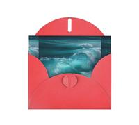 YYHWHJDE Red Greeting Card The Surging Tide Pattern Perfect for Valentine's Day, Wedding Anniversary & Party Invitations