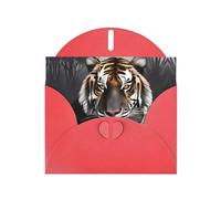 YYHWHJDE Red Greeting Card Tiger at rest Prints for Christmas, Children's Birthday, Valentine's Day, and Party Invitation