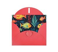 YYHWHJDE Red Greeting Card tropical fish Pattern Perfect for Valentine's Day, Wedding Anniversary & Party Invitations