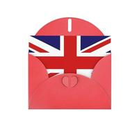 YYHWHJDE Red Greeting Card UK Flag Prints for Christmas, Children's Birthday, Valentine's Day, and Party Invitation