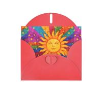 YYHWHJDE Red Greeting Card Wandering sunshine Pattern Perfect for Valentine's Day, Wedding Anniversary & Party Invitations