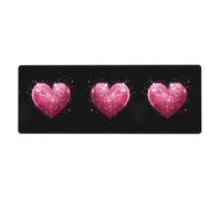 YYHWHJDE Red Heart Pink Glitter Pattern Extra Large Mouse Pad Strong Adhesion, Durable, Precise Locking Edge 12x31.5in