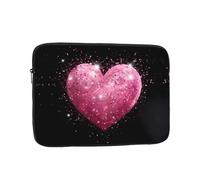YYHWHJDE Red Heart Pink Glitter Printing Portable Laptop Sleeve Case 15 inch Shockproof Bag for Men and Women Business Travel, and Office Daily Use