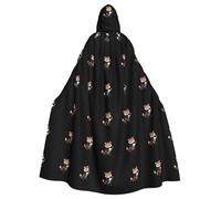 YYHWHJDE Red panda holding a skull Picture Halloween Adult Hooded Cloak for Role-Playing, Costumes, and Theme Parties