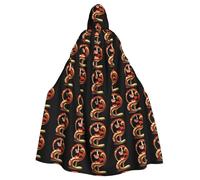 YYHWHJDE Red Panda On The Spiral Staircase Pattern Halloween Adult Hooded Cape Cloak For Role-Playing, Stage Costumes, Parties Easy Care
