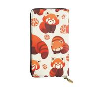 YYHWHJDE red Panda Printed Quality Leather Long Clutch Wallet Designed for Fashion Girls and Women Stylish 7.48 x 4.13 in