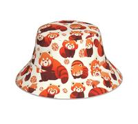 YYHWHJDE Red Panda Printing Reversible Bucket Hat - Unisex Protection Headwear for Camping and Outdoor Activities