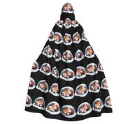 YYHWHJDE Red panda sleeping in snow cave Picture Halloween Adult Hooded Cloak for Role-Playing, Costumes, and Theme Parties