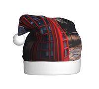 YYHWHJDE Red Phone Booth London Street Prints Christmas Hat for Adult quality accessory soft, lightweight, and fluffy