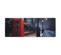 YYHWHJDE Red Phone Booth London Street Prints Extra Large Mouse pad Mousepad 12x31.5in for Office Gaming Learning