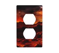 YYHWHJDE Red Sky Picture Double Socket Wall Panel Decorative is Durable and Suitable for Socket Light Switch Accessories 4.5x2.76in