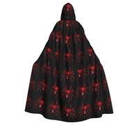 YYHWHJDE Red spider devil Printing Halloween Adult Hooded Cloak for Parties and Costume Events