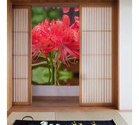 YYHWHJDE Red Spider Lily Pattern Curtain two Pieces Spliced 34x56in Fabric curtains, room dividers Fabric, Smooth & Not Easily Wrinkled