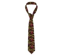 YYHWHJDE red wine galsses & grapes with wooden Prints Men's tie classic style suit cravat suitable for holidays and work