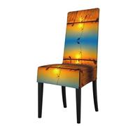 YYHWHJDE Reeds by the river Prints Dining Chair Throw Covers - Stretchable Polyester Blend Protects Your Chairs with Easy Style & Easy Care
