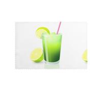 YYHWHJDE Refreshing Lemon Juice Prints Placemats Set of 6 12x18in - Engineered for Durability & Heat Resistance Polyester