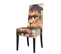 YYHWHJDE Removable Dining Chair Covers AEKGOHP Chickens on the farm Pattern - Soft, Comfortable, Wrinkle Resistant, No Ironing Needed Stretchable for Most Armless Chair