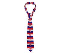 YYHWHJDE Republic of Croatia flag Pattern Men's Necktie for Business, Daily Wear, Work, Birthdays, Weddings, Parties, Banquets Easy Care 57X3.1 In