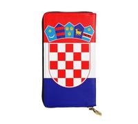 YYHWHJDE Republic of Croatia flag Printed Leather long clutch wallet Designed for fashion girls and women stylish and personalized 7.48 x 4.13 in, Black, One Size
