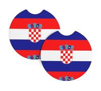 YYHWHJDE Republic of Croatia flag Prints Car Cup Coasters 2-Pack - The Thoughtful Gift for New Drivers & Road Trip Lovers - High-Grade Neoprene Protection & Style