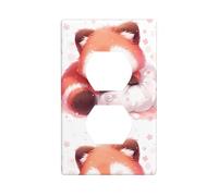 YYHWHJDE Restful Panda Picture Double Socket Wall Panel Decorative is Durable and Suitable for Socket Light Switch Accessories 4.5x2.76in