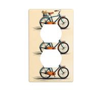 YYHWHJDE Retro Bicycle Prints Double Socket Wall Panel Electrical Socket Cover Plate Shatter Decoration Durable 4.5x2.76in