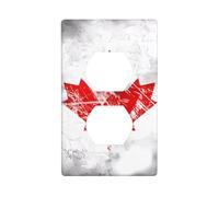 YYHWHJDE Retro Canada Flag Picture Double Socket Wall Panel Decorative is Durable and Suitable for Socket Light Switch Accessories 4.5x2.76in