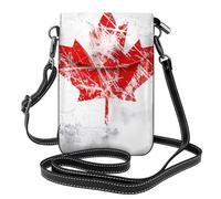 YYHWHJDE Retro Canada Flag Prints Small Leather Women'S Crossbody Flip Phone Bag, Waterproof And Durable