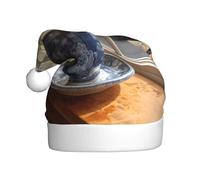 YYHWHJDE Retro ceramic cup in the window Prints Christmas Hat for Adult quality festive accessory crafted soft, lightweight