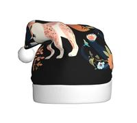 YYHWHJDE Retro floral animals Pattern Christmas Hat for Adult Soft and Fluffy, Ideal for Long-Term Use