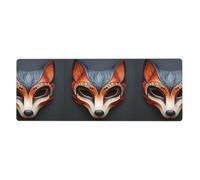 YYHWHJDE Retro Fox Mask Prints Extra Large Mouse Pad Strong Adhesion, Durable, Precise Locking Edge 12x31.5in
