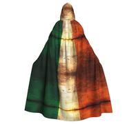 YYHWHJDE Retro Irish Flag Picture Halloween Adult Hooded Cape Cloak No Zipper, Comfortable For Costume Parties