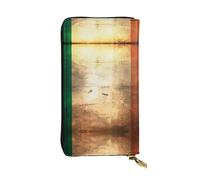 YYHWHJDE Retro Irish Flag Picture Quality Leather Long Clutch Wallet Designed for Fashion Girls and Women Stylish 7.48 x 4.13 in