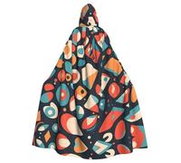 YYHWHJDE Retro Pattern Fragments Prints Adult Hooded Cloak is a super large, comfortable, and durable Halloween hooded poncho