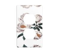 YYHWHJDE Retro Peony Flowers Pattern Double Socket Wall Panel Decorative for Residential and Commercial Areas 4.5x2.76in