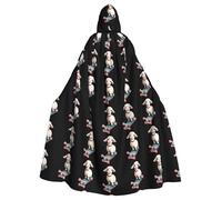YYHWHJDE Retro Skateboard Lamb Printing Halloween Adult Hooded Cloak for Parties and Costume Events