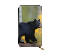 YYHWHJDE rge and Small Black Bears Printing Quality Leather Long Clutch Wallet Designed for Fashion Girls and Women Stylish 7.48 x 4.13 in