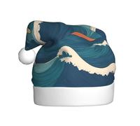 YYHWHJDE Rippling waves Prints Christmas Hat for Adult Making It a Fun and Durable Gift for Men and Women
