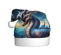 YYHWHJDE Roaring Dragon Pattern Christmas Hat for Adult Soft and Fluffy, Ideal for Long-Term Use