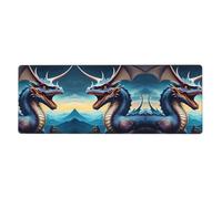 YYHWHJDE Roaring Dragon Pattern Extra Large Mouse Pad, Computer Office Anti Slip Gaming Keyboard Thickened Version 12x31.5in