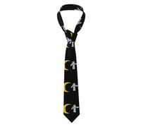 YYHWHJDE Robot on the Moon Pattern Men's Necktie - Soft & Comfortable for Business, Daily, Work, Birthday, Wedding, Party, Banquet 57X3.1 Inch Easy Care