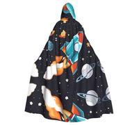 YYHWHJDE rocket clipart space ship Printing Halloween Adult Hooded Cloak for Parties and Costume Events